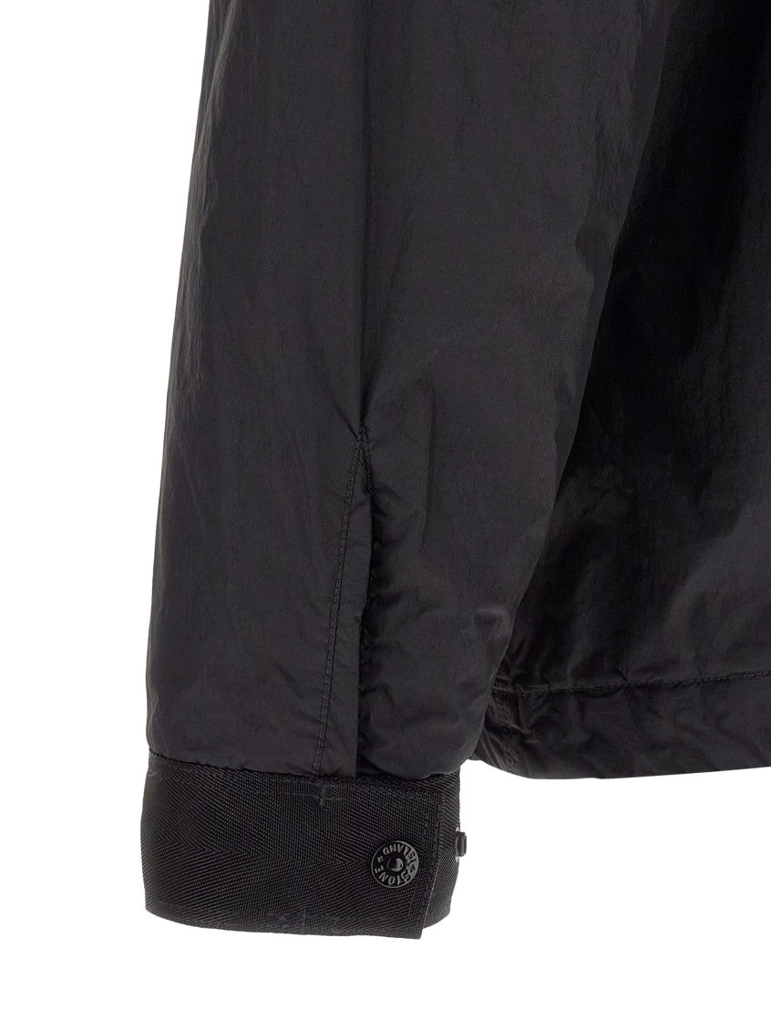 Black Solid Shirt Collar Jacket 4