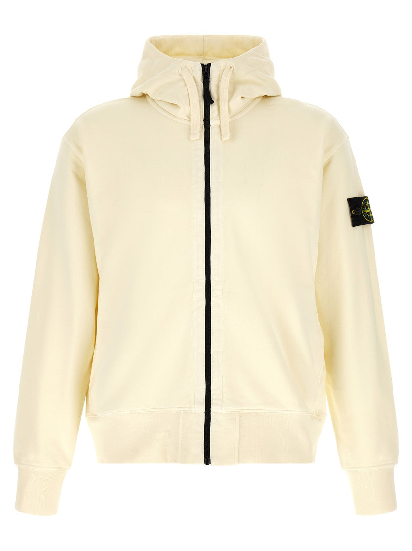 Off White Zip Up Hood Sweatshirt 1