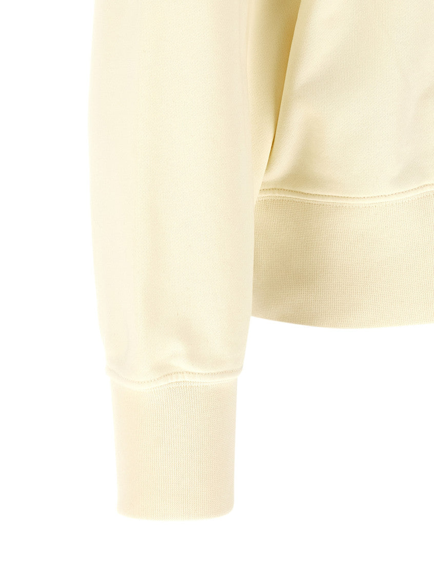 Off White Zip Up Hood Sweatshirt 4