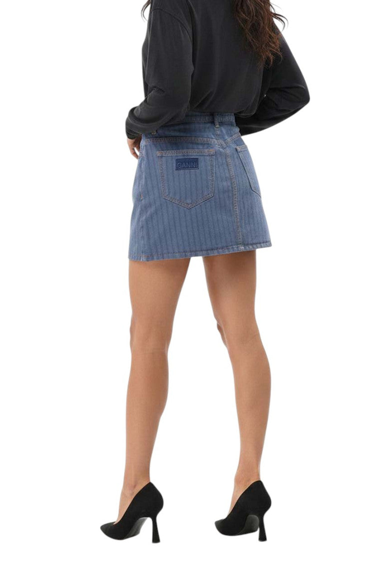 Blue Stripes Mini Skirt 2
