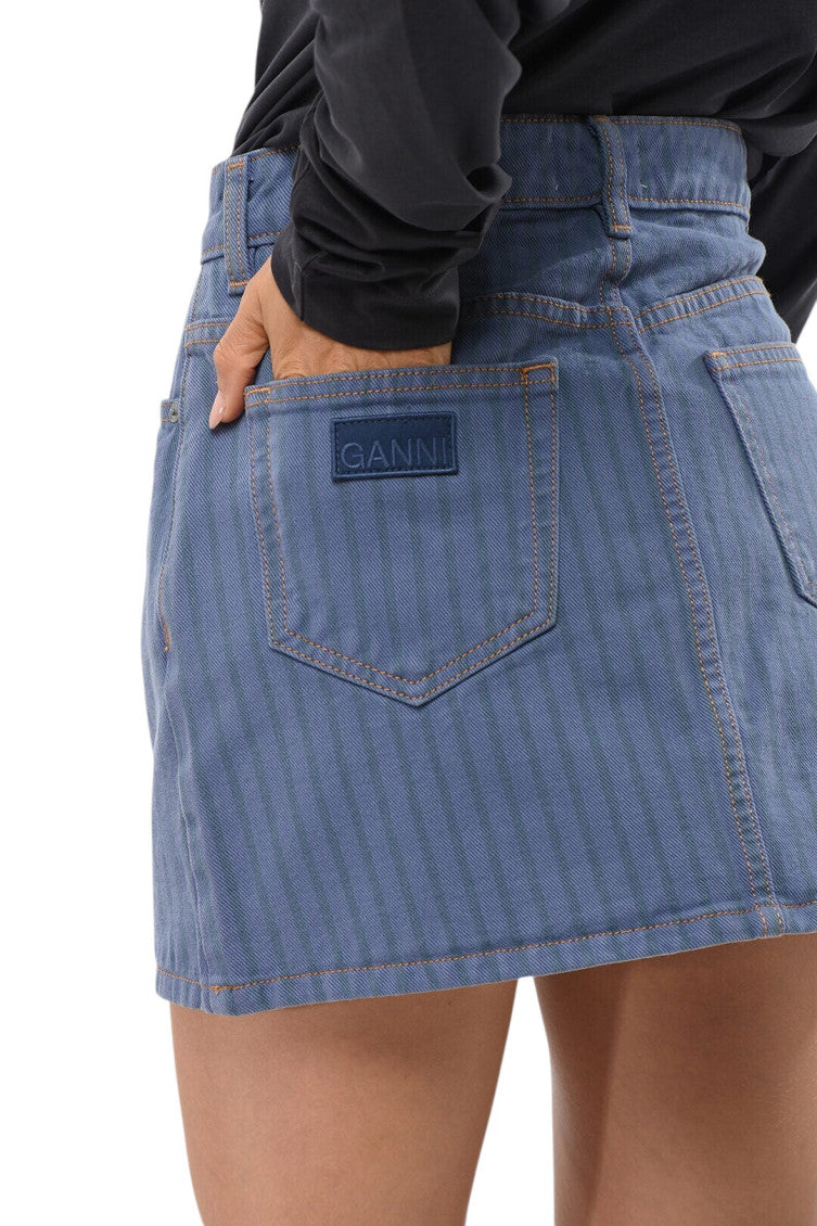 Blue Stripes Mini Skirt 3