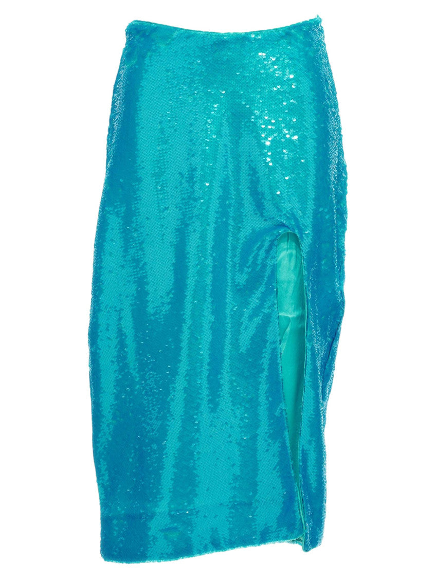 Light Blue Embellished Midi Skirt 3