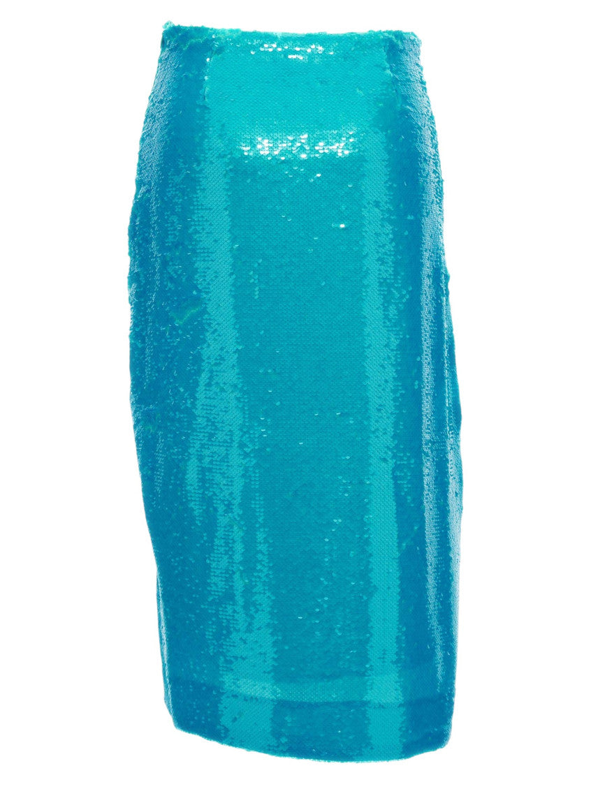 Light Blue Embellished Midi Skirt 4