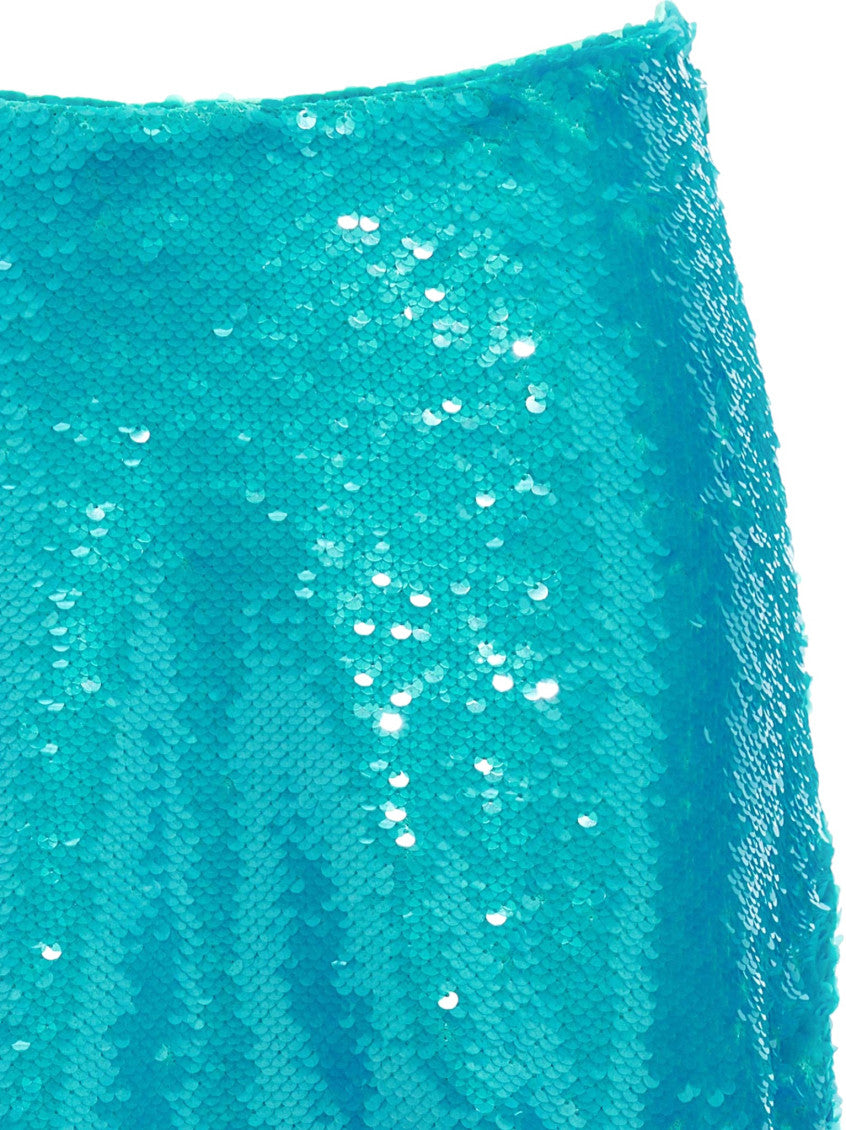Light Blue Embellished Midi Skirt 5