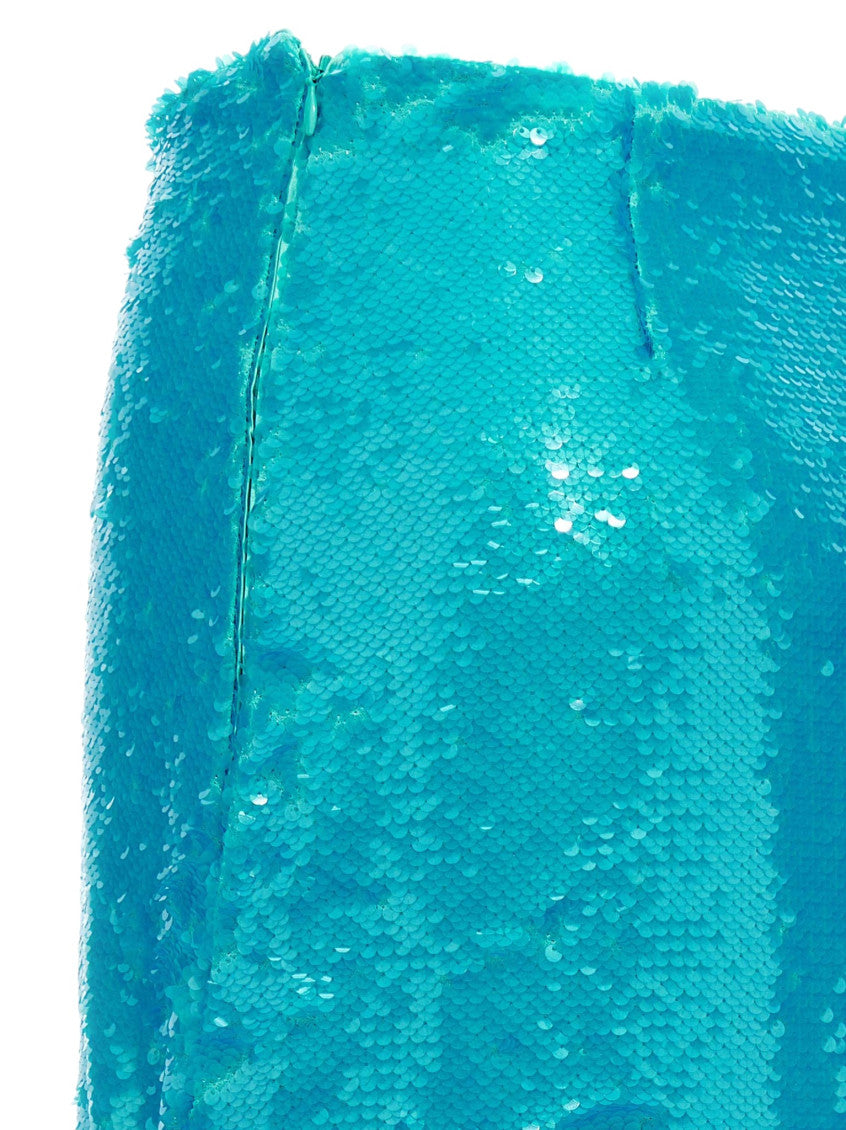 Light Blue Embellished Midi Skirt 6