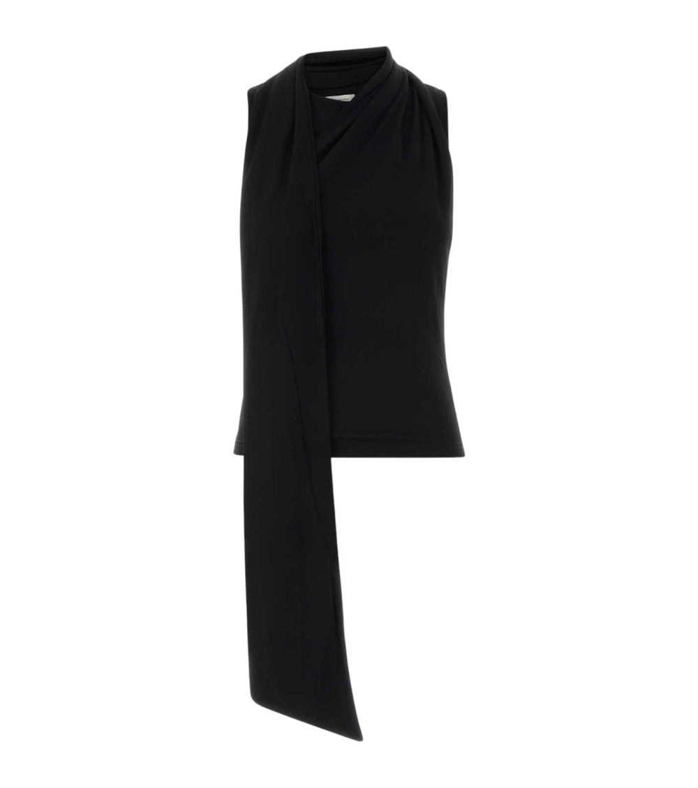 Black Solid V Neck Top 1
