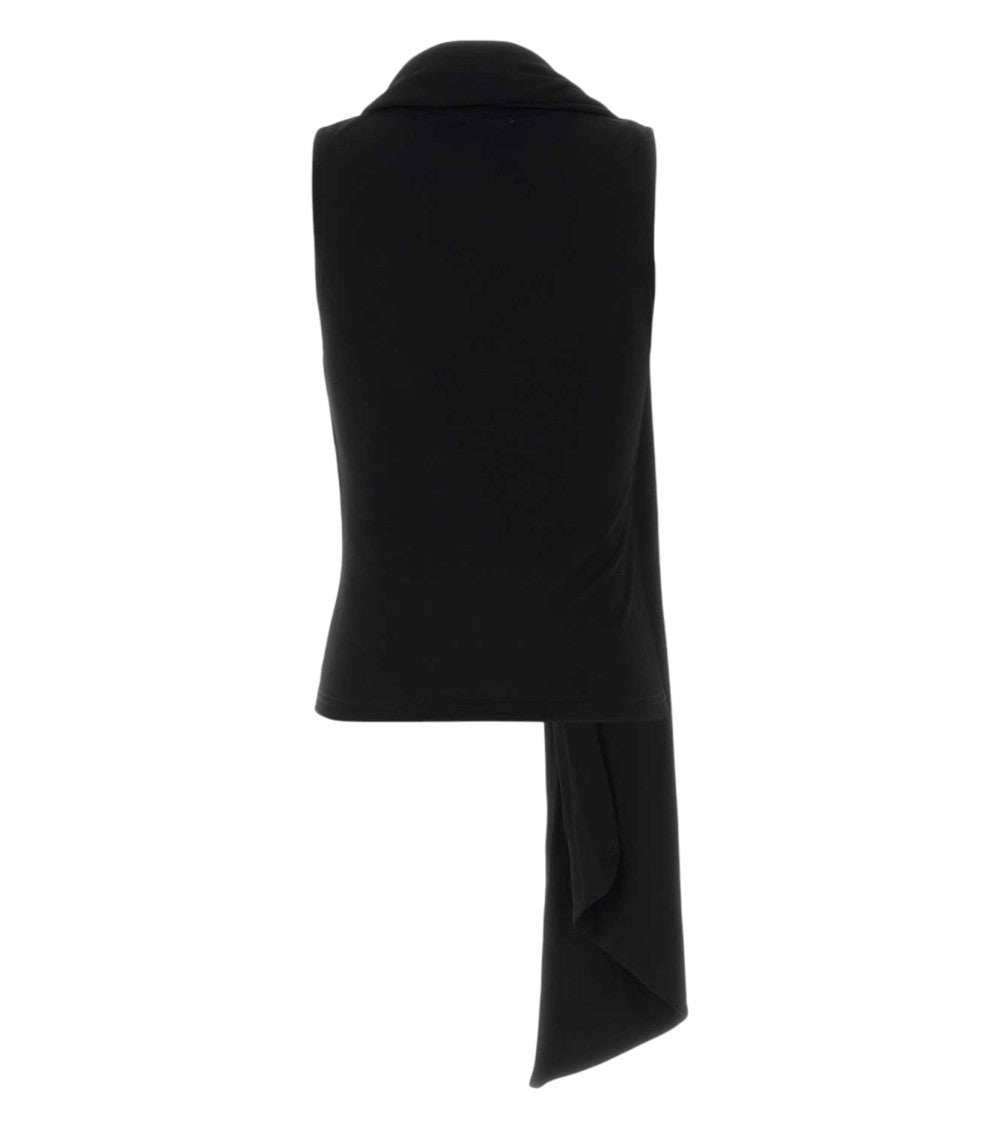 Black Solid V Neck Top 2