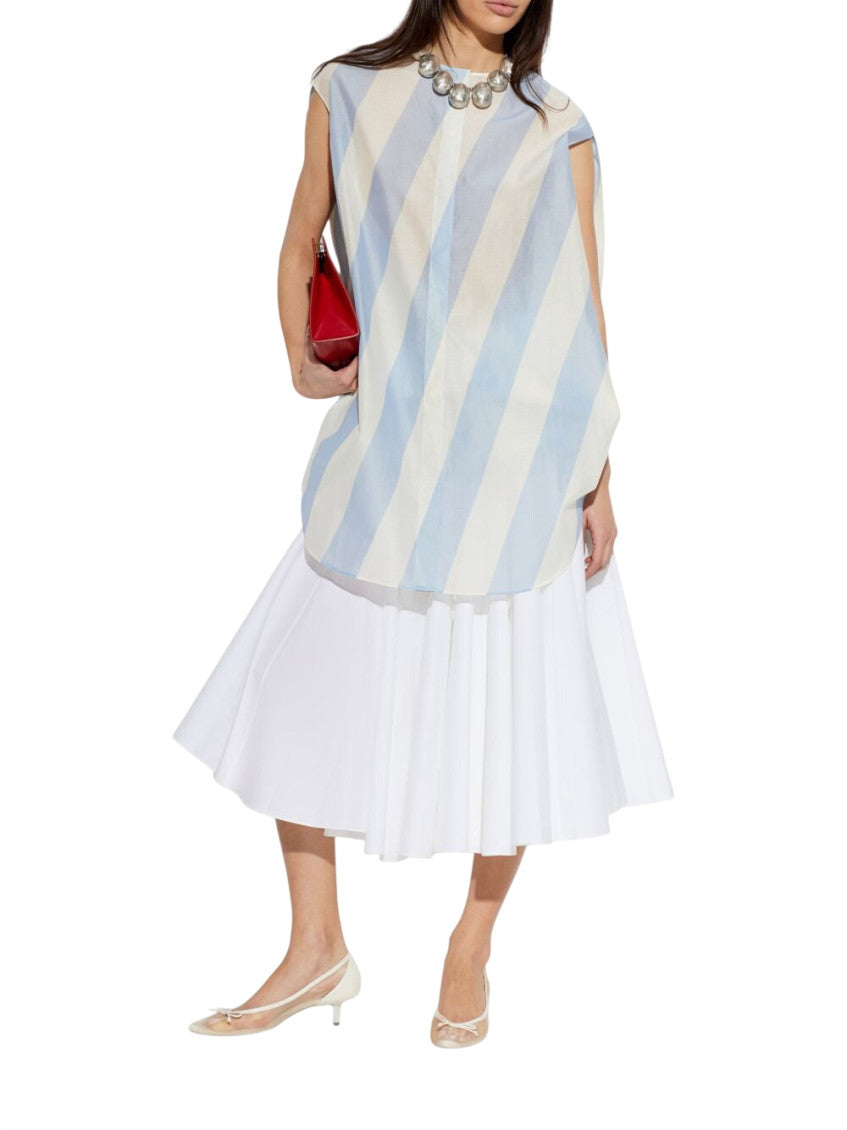 Light Blue Stripes Shirt Mini Dress 2