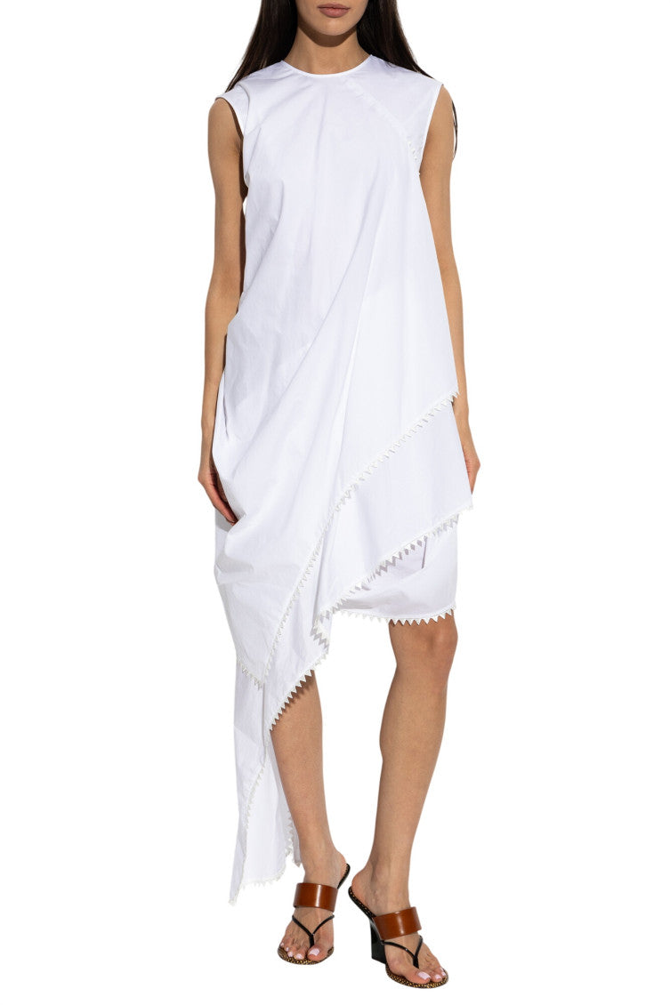 White Solid Round Neck Maxi Dress 2
