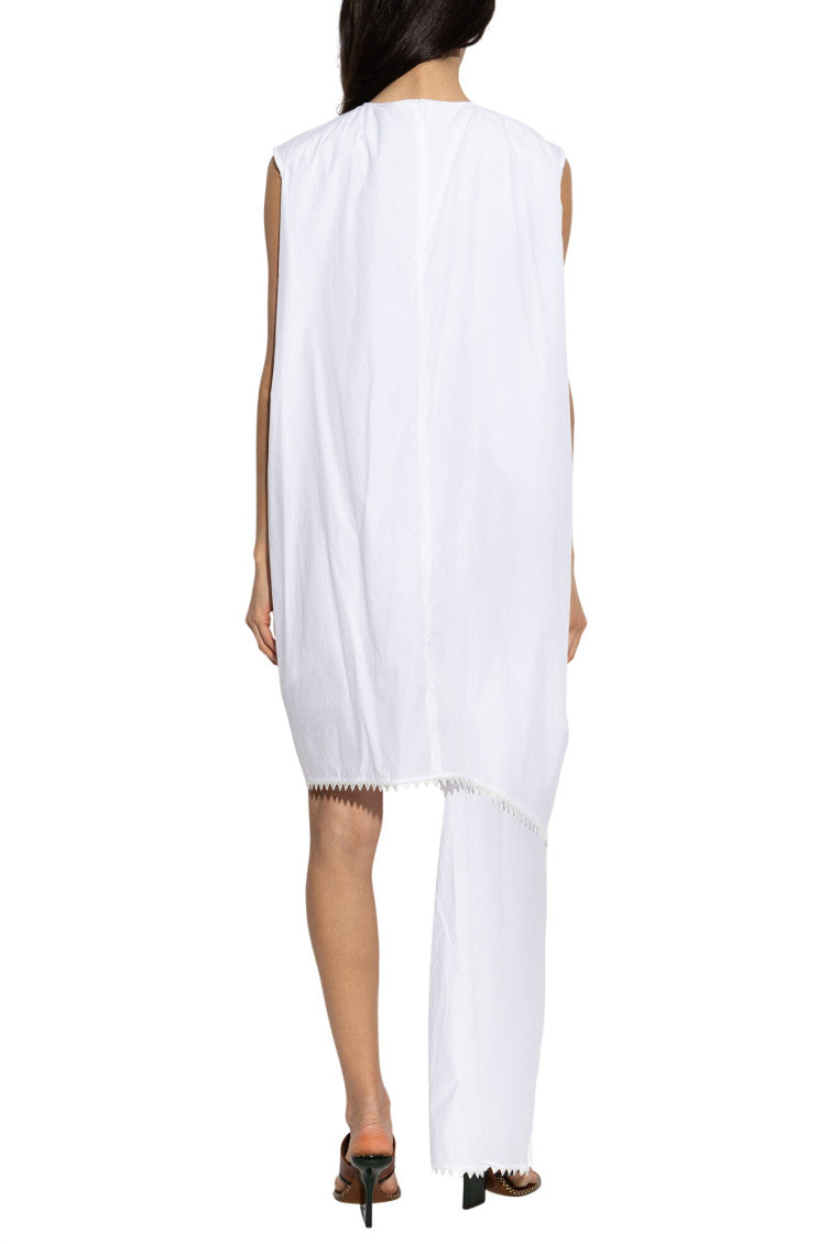 White Solid Round Neck Maxi Dress 3