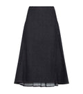 Navy Blue Solid Midi Skirt 1