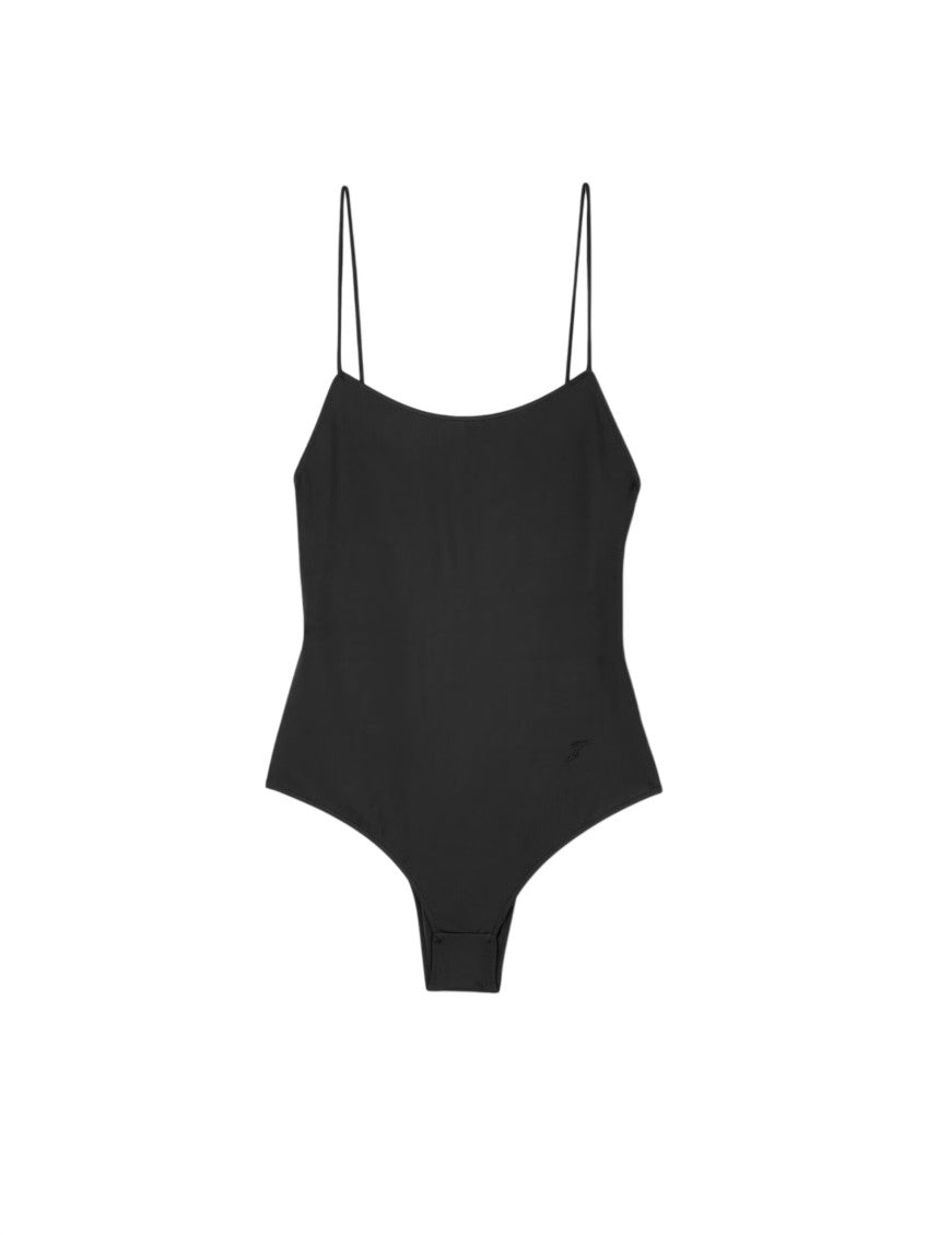 Black Scoop Neck Swimwear 1