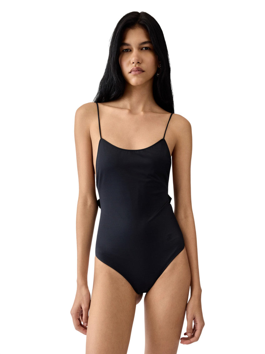 Black Scoop Neck Swimwear 2