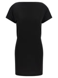 Black Boat Neck Mini Dress 1
