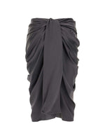 Black Draped Midi Skirt 1