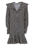 Black Polka Dot V Neck Mini Dress 1