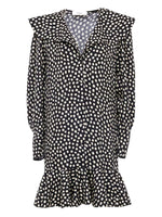 Black Polka Dot V Neck Mini Dress 1