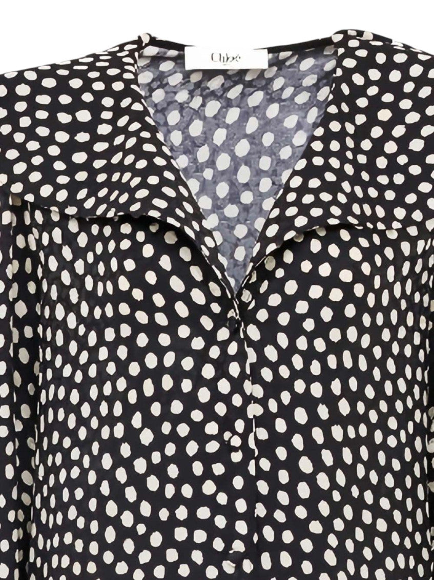 Black Polka Dot V Neck Mini Dress 4
