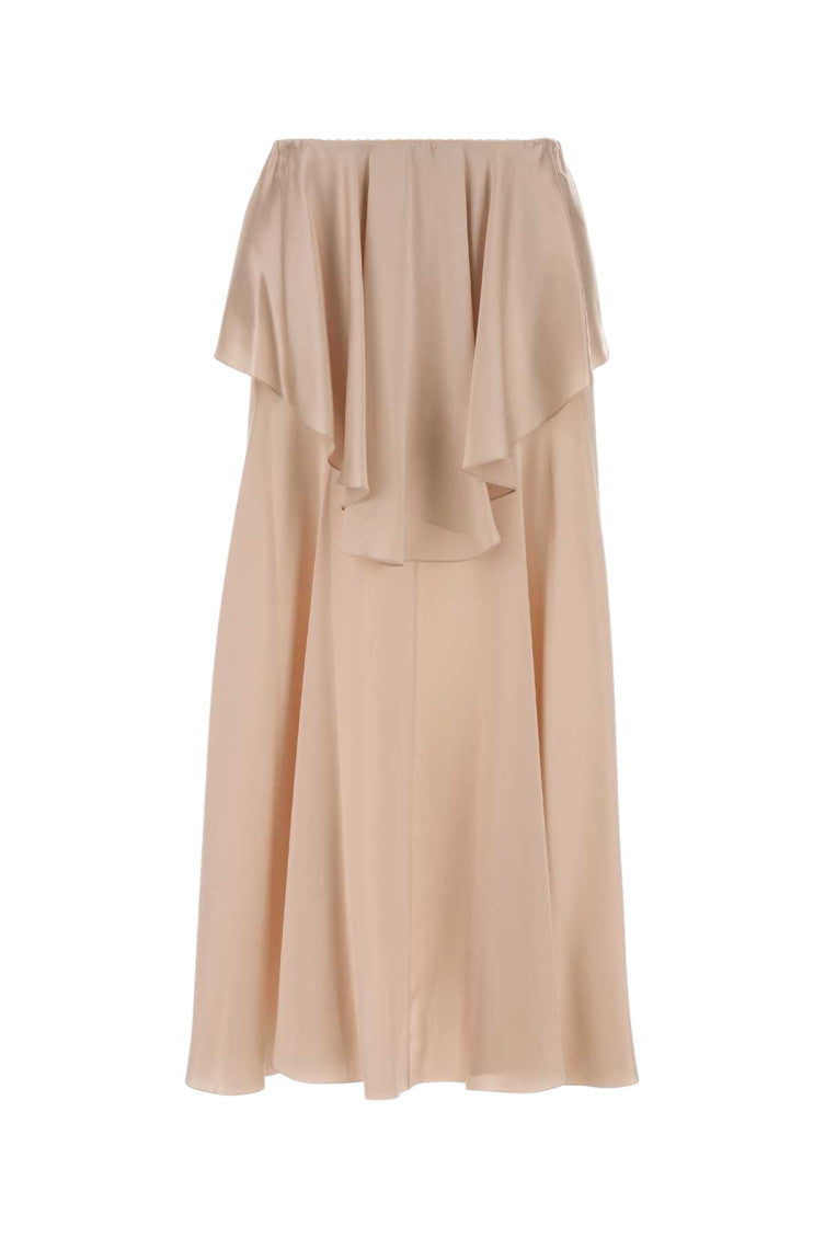 Beige Ruffle Maxi Skirt 1