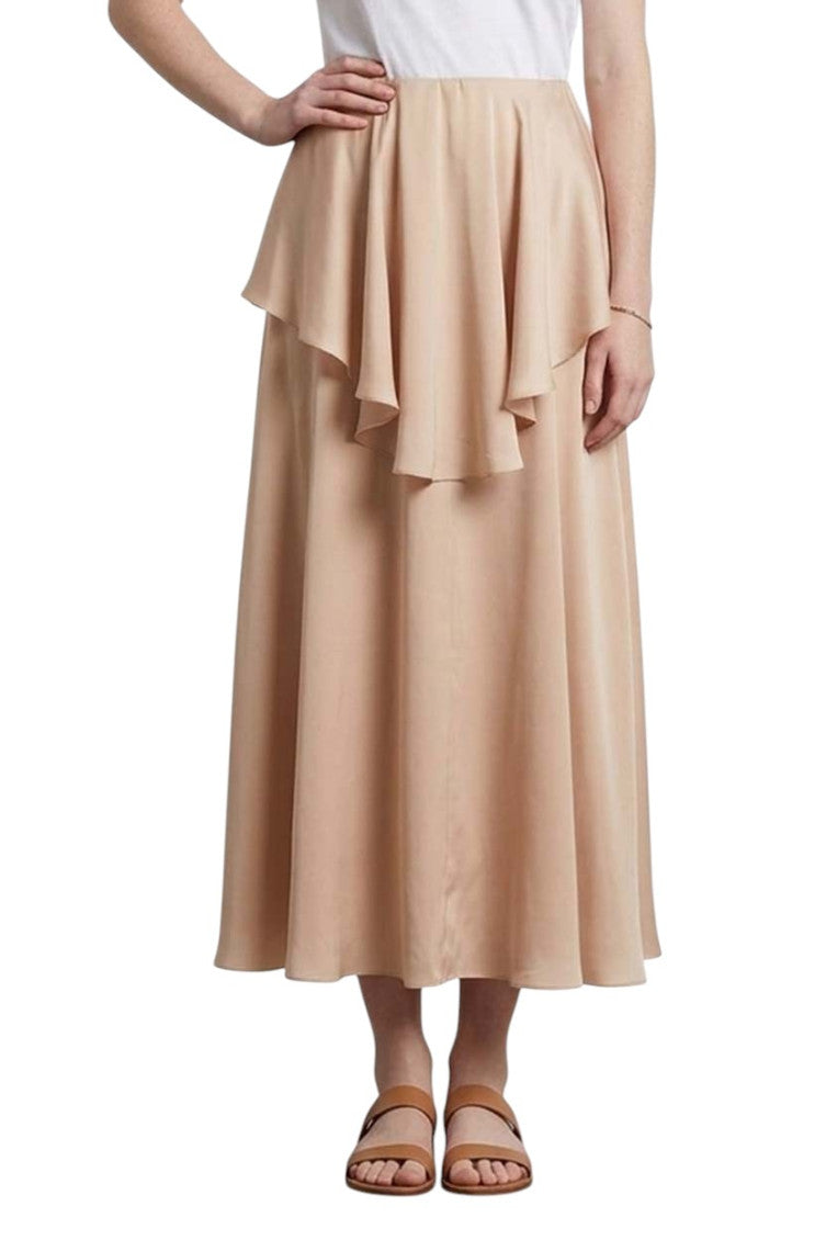Beige Ruffle Maxi Skirt 3