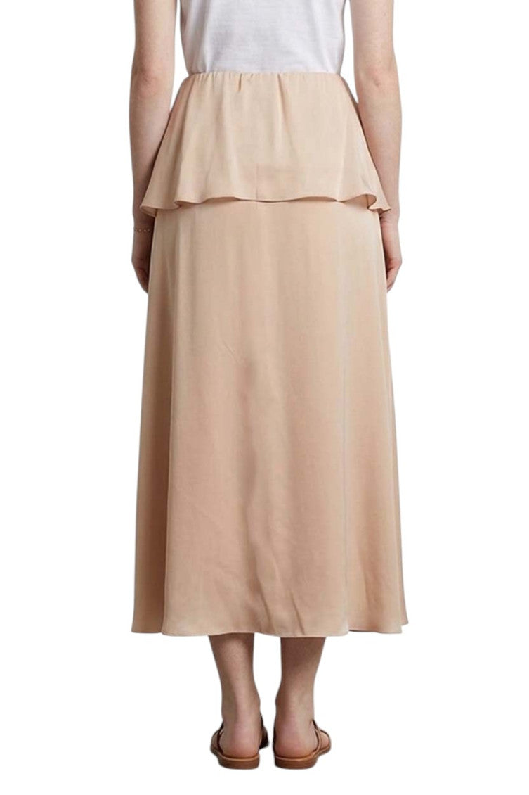 Beige Ruffle Maxi Skirt 4