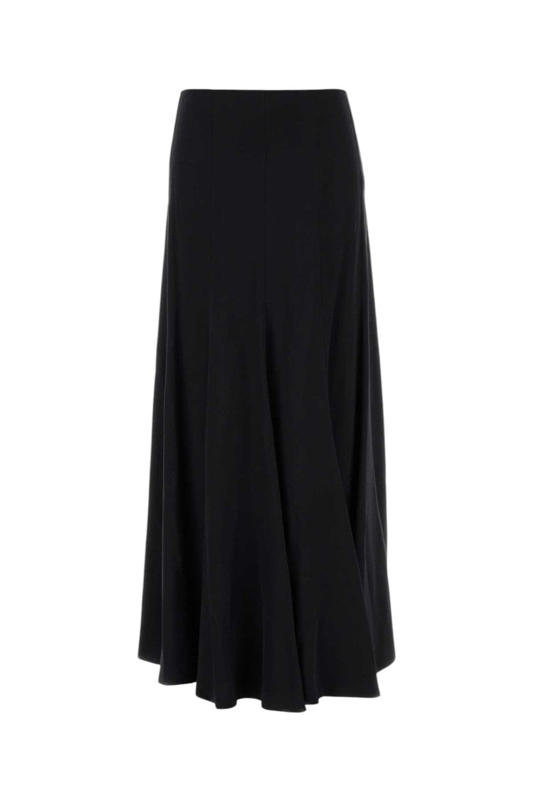 Black Solid Maxi Skirt 1