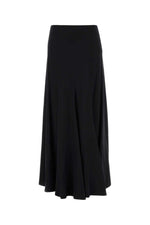 Black Solid Maxi Skirt 1