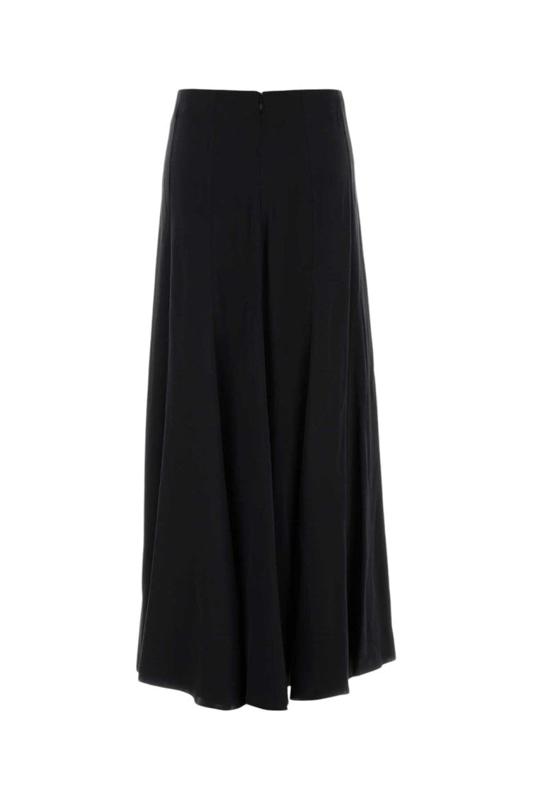 Black Solid Maxi Skirt 2
