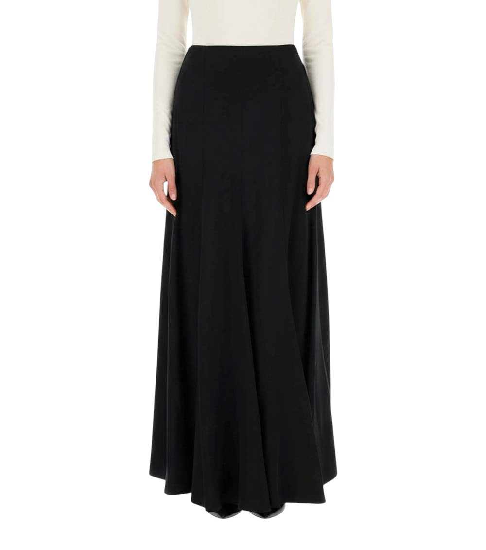 Black Solid Maxi Skirt 3