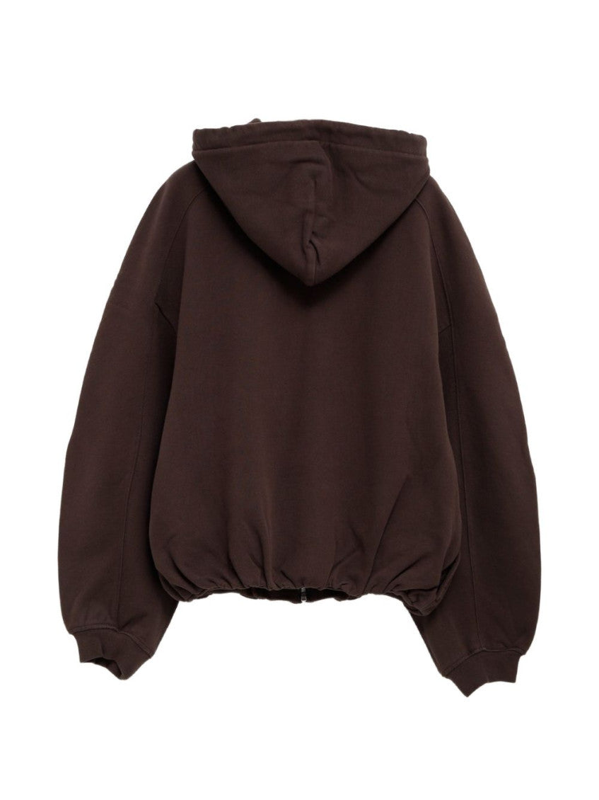 Dark Brown Zip Up Hoodie 2