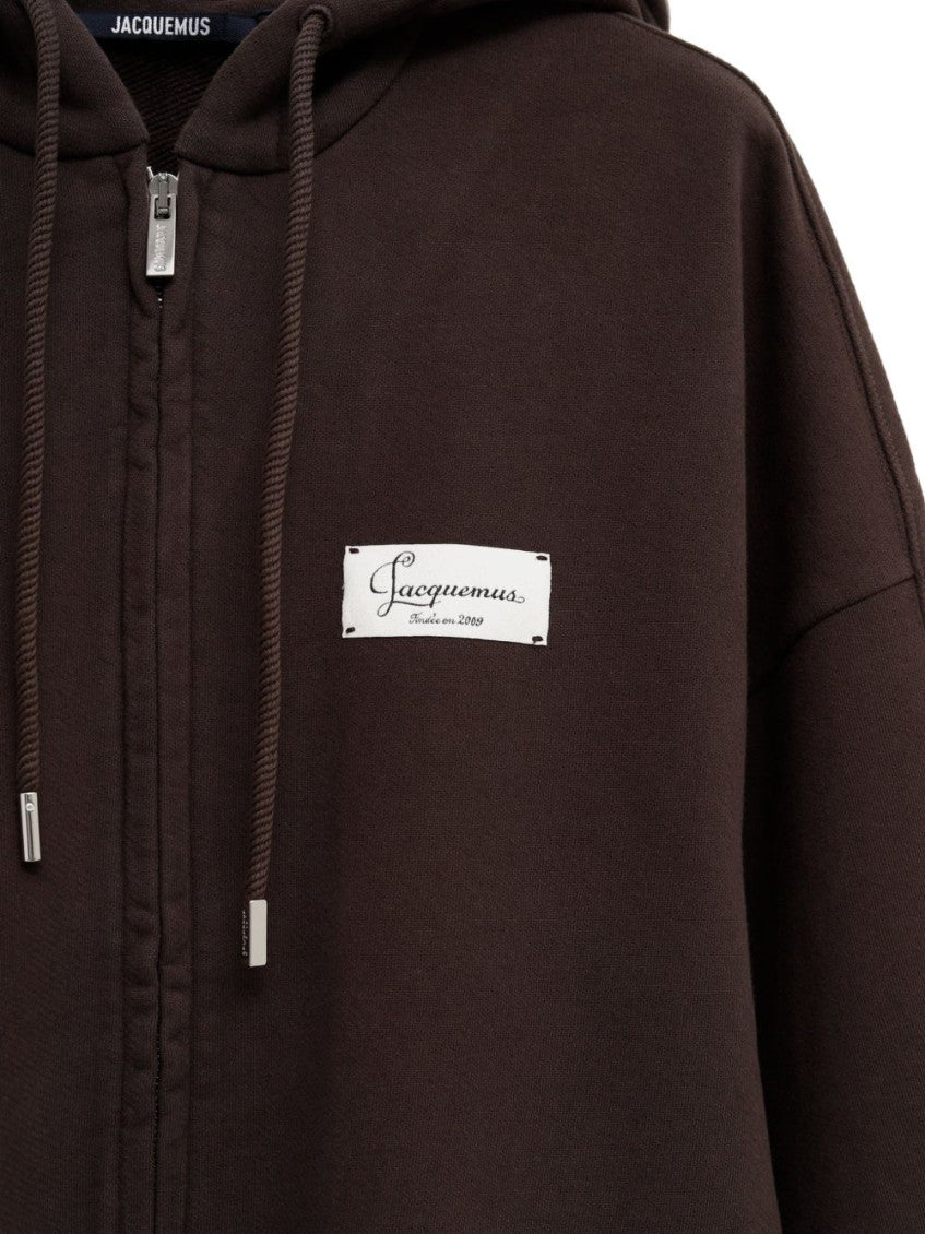 Dark Brown Zip Up Hoodie 3
