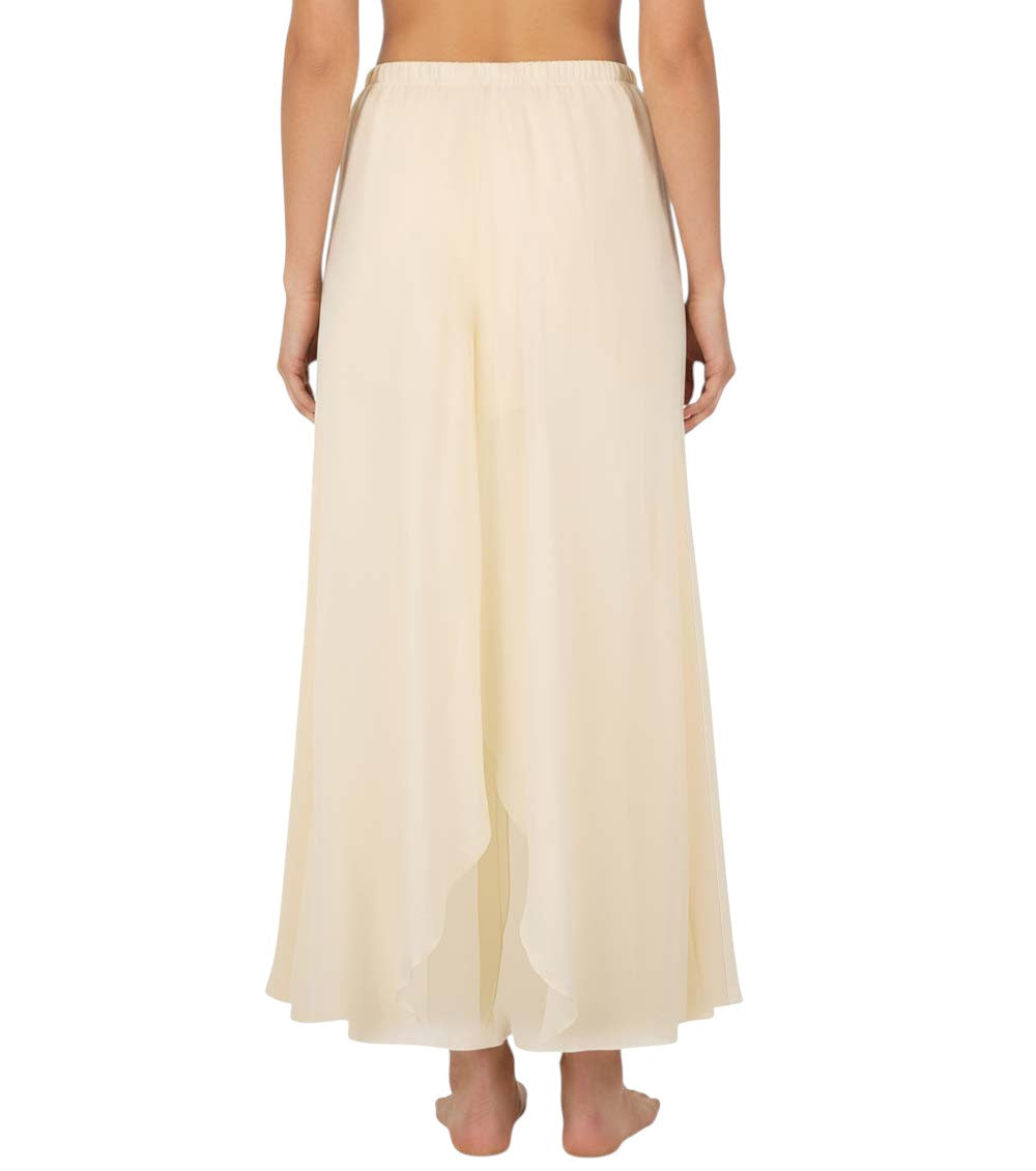 Beige Relaxed Flat Front Pants 4