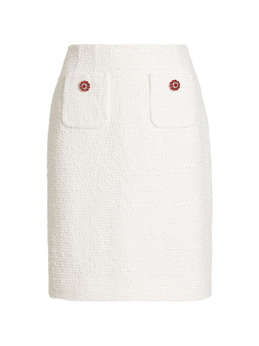 White Textured Mini Skirt 4