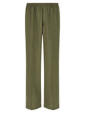 Green Straight Elasticated Trousers 1