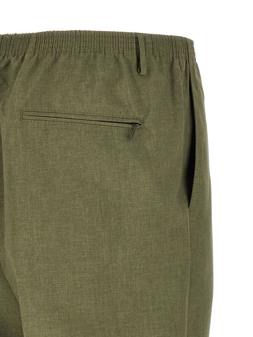 Green Straight Elasticated Trousers 4