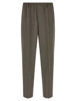 Brown Tapered Elasticated Trousers 1