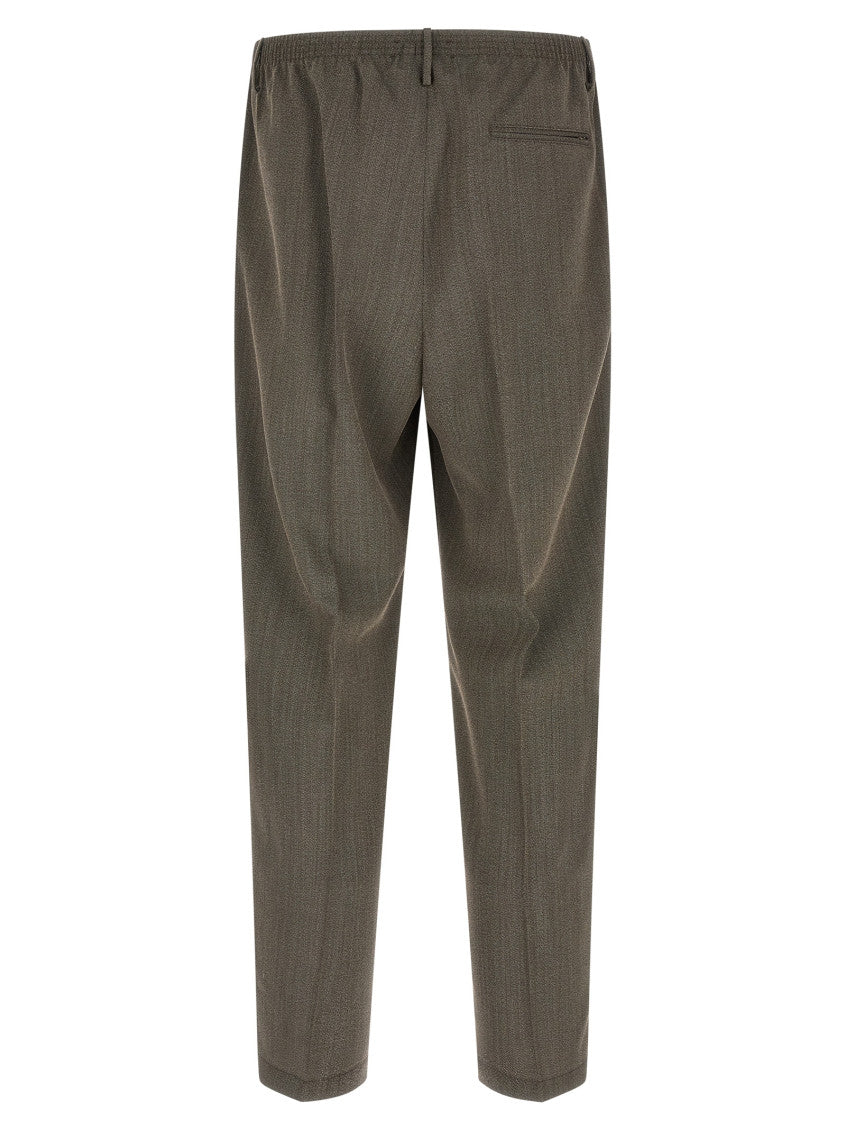Brown Tapered Elasticated Trousers 2