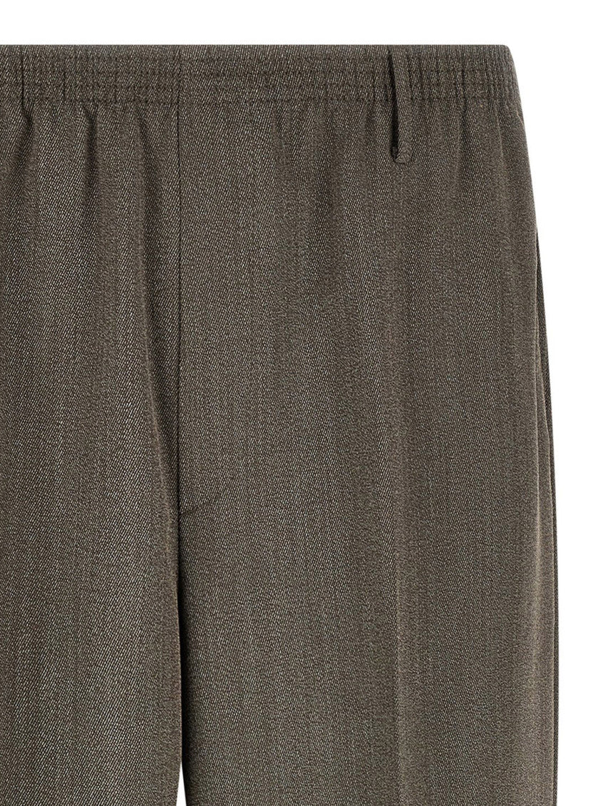 Brown Tapered Elasticated Trousers 3