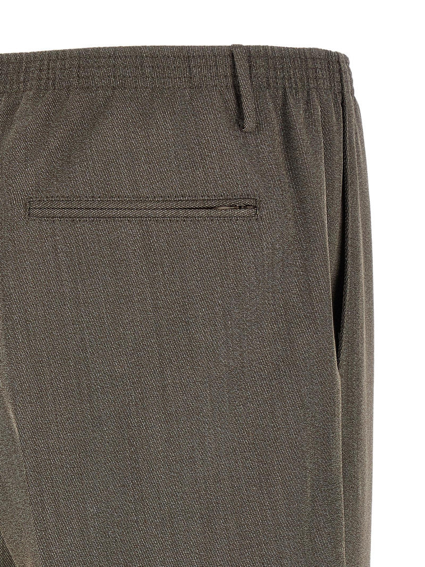Brown Tapered Elasticated Trousers 4