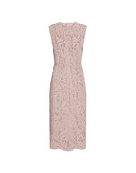 Light Pink Lace Round Neck Maxi Dress 1