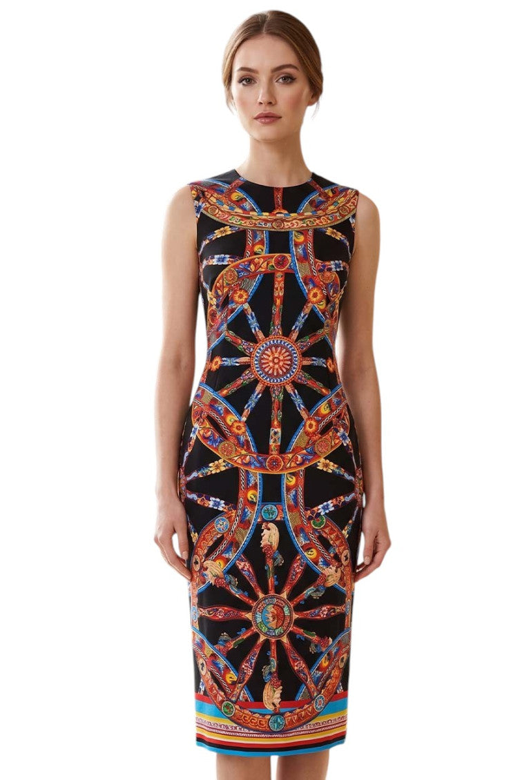 Multicolor Printed Midi Dress 3
