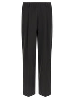 Black Straight Pleated Pants 1