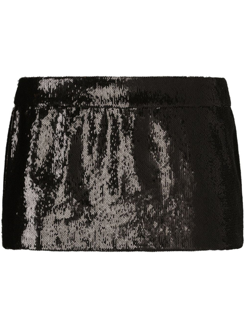 Black Embellished Mini Skirt 1