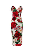 Multicolor Floral Sweet Heart Neck Dress 1