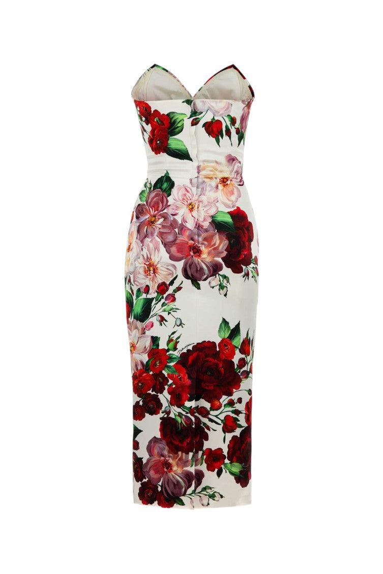 Multicolor Floral Sweet Heart Neck Dress 2