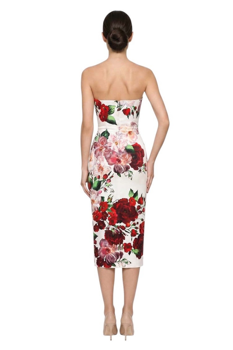 Multicolor Floral Sweet Heart Neck Dress 4