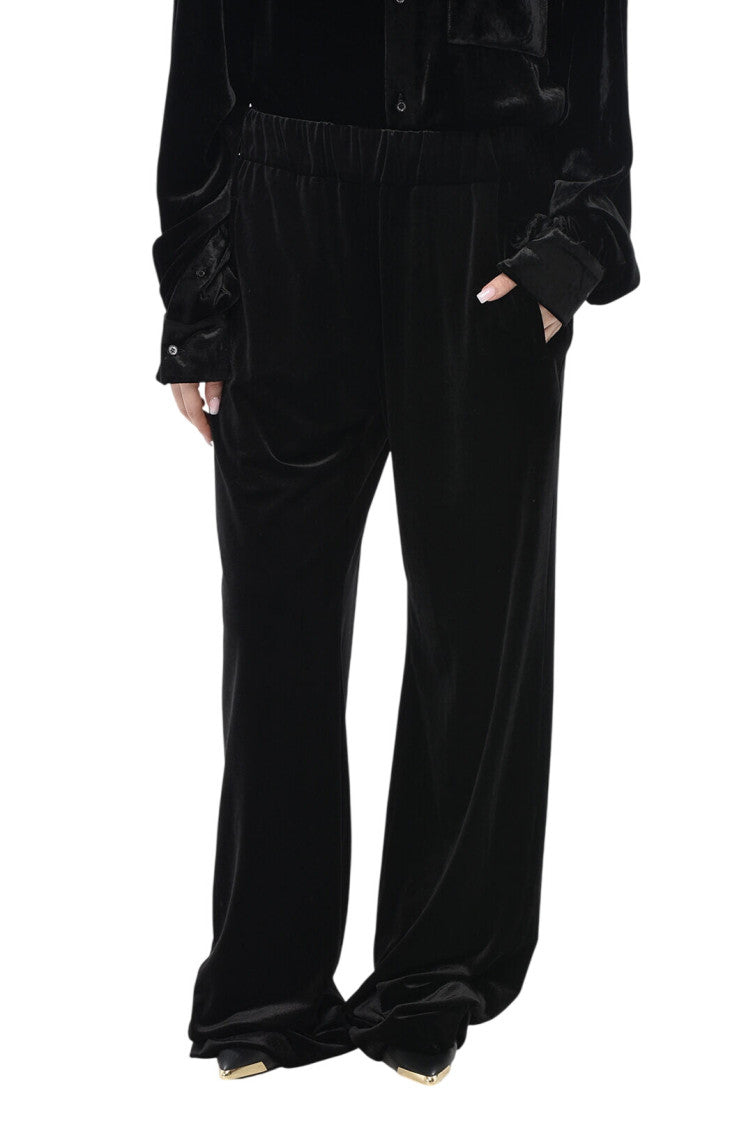 Black Relaxed Elasticated Pants 1