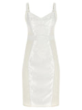 White Sweet Heart Neck Midi Dress 1