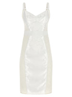 White Sweet Heart Neck Midi Dress 1