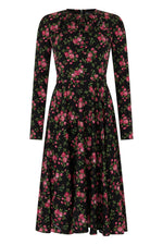 Multicolor Floral Round Neck Midi Dress 1